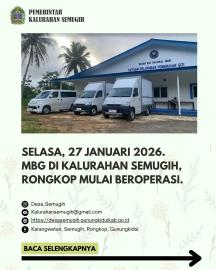 MBG YANG BERTEMPAT DI KALURAHAN SEMUGIH KAPANEWON RONGKOP MULAI BEROPERASI